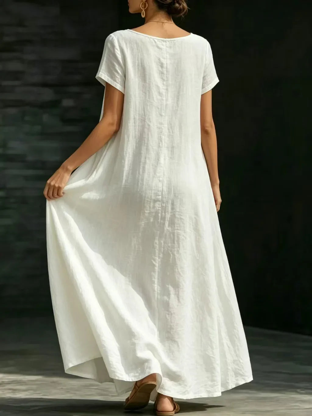 Serenella Casual Loose Fit A Line Maxi Dress