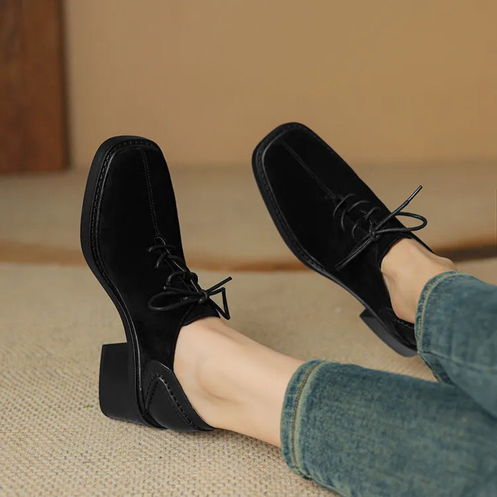 Harper Suede Block Heel Loafers