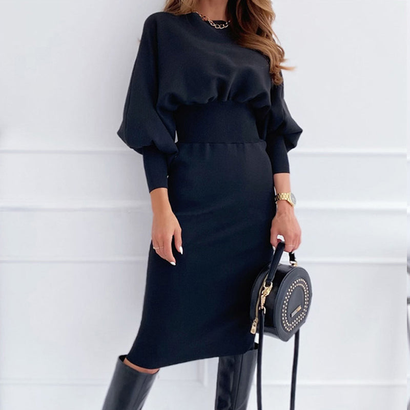 Seraphina Lantern Sleeve Midi Dress