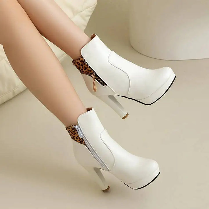Marchant Leopard Panel Ankle Boots