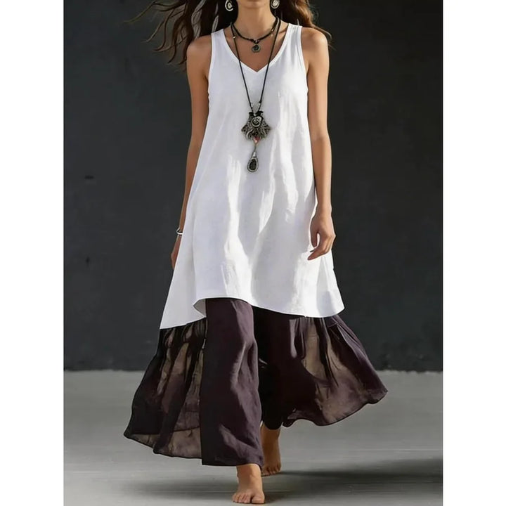 Adelise Layered Hem Maxi Dress