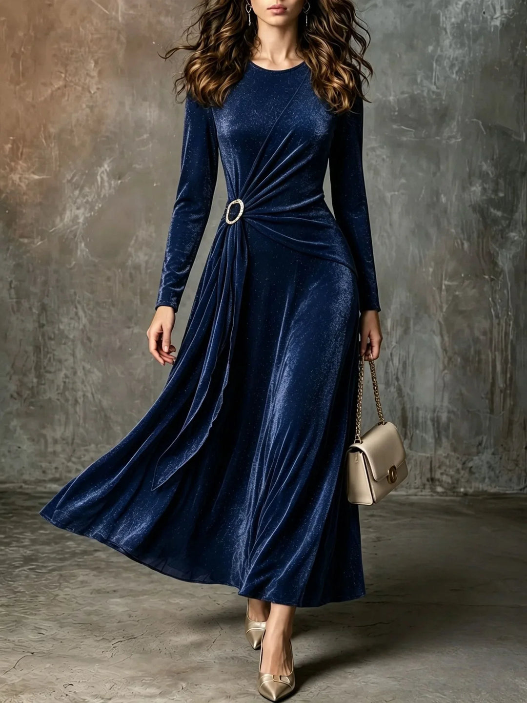 Nicoletta Gathered Waist Dress