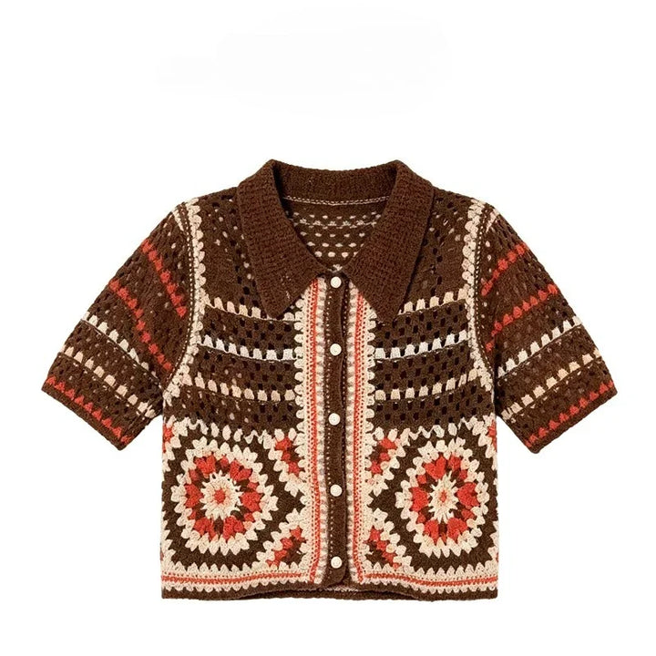 Emilia Crochet Knit Cardigan
