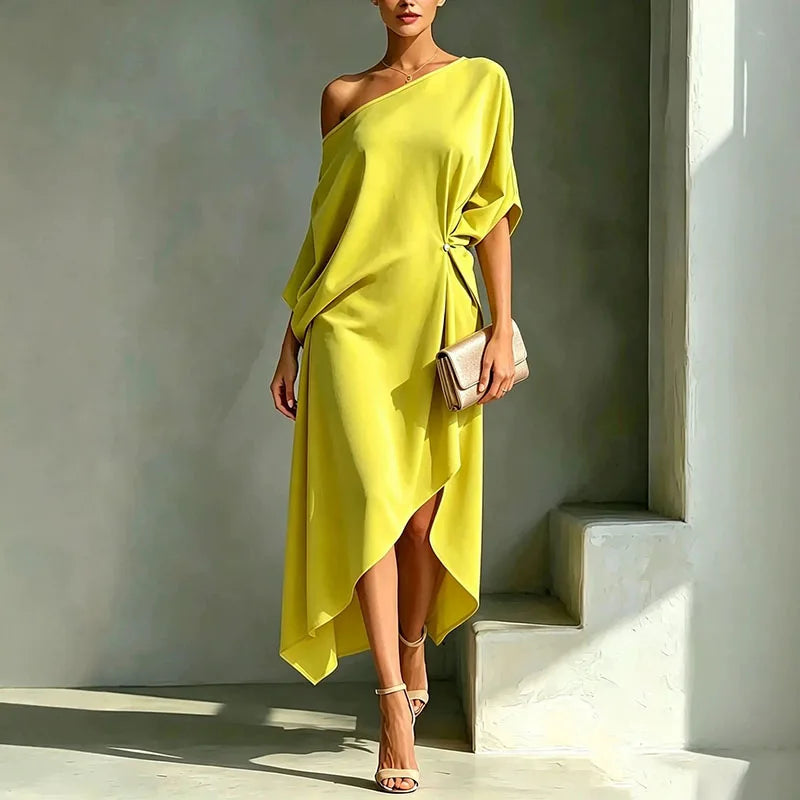 Chelsea Elegant Asymmetrical Midi Dress