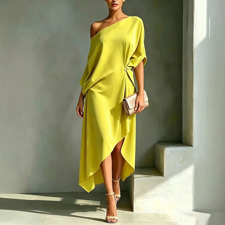 Chelsea Elegant Asymmetrical Midi Dress