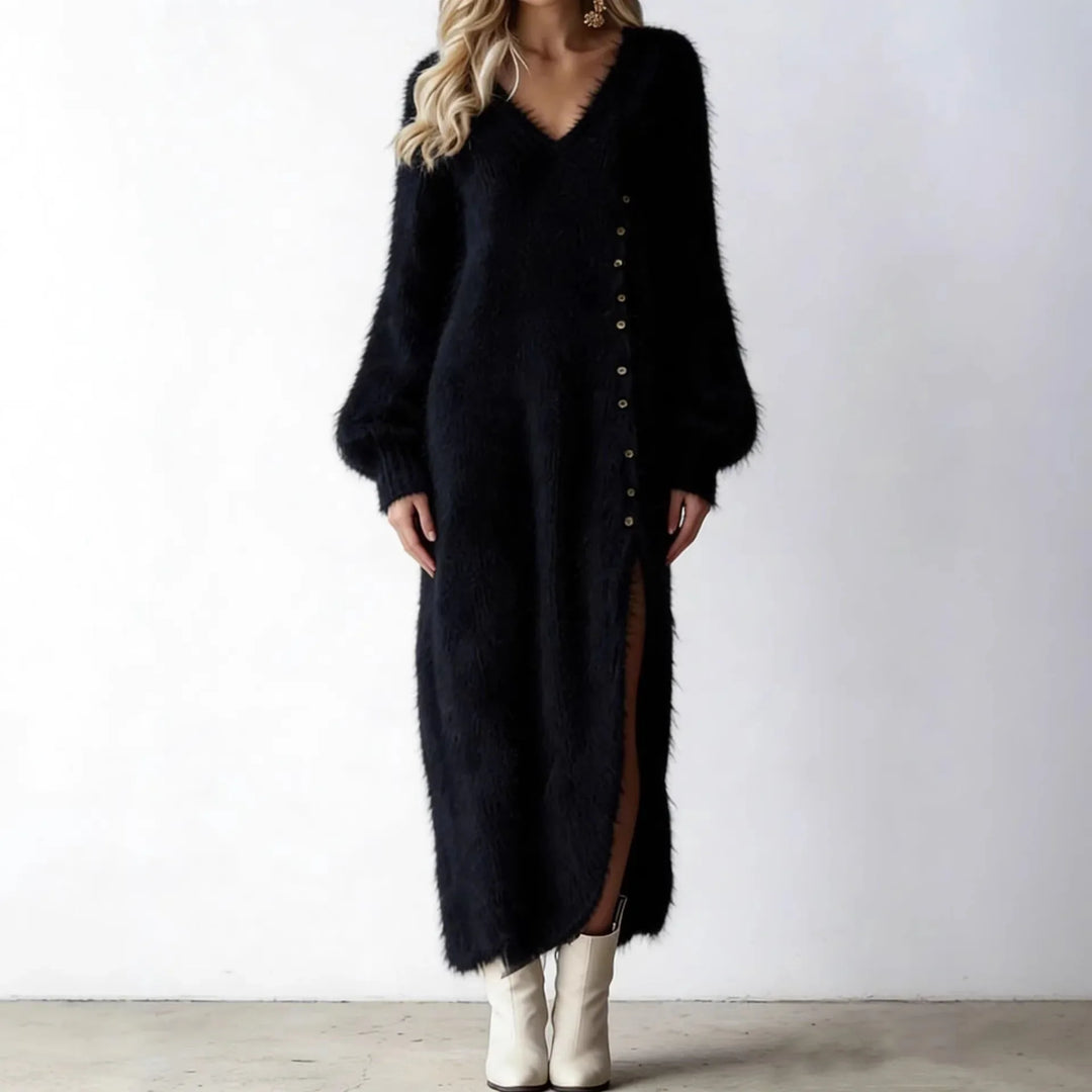 Keltie Fur Knit Sweater Dress