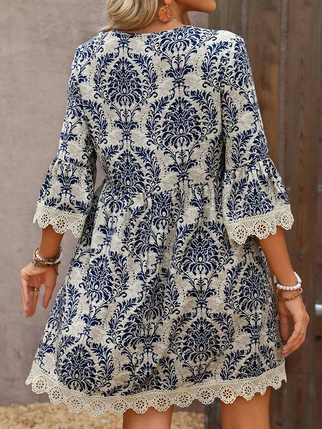 Sophia Bohemian Lace Mini Dress