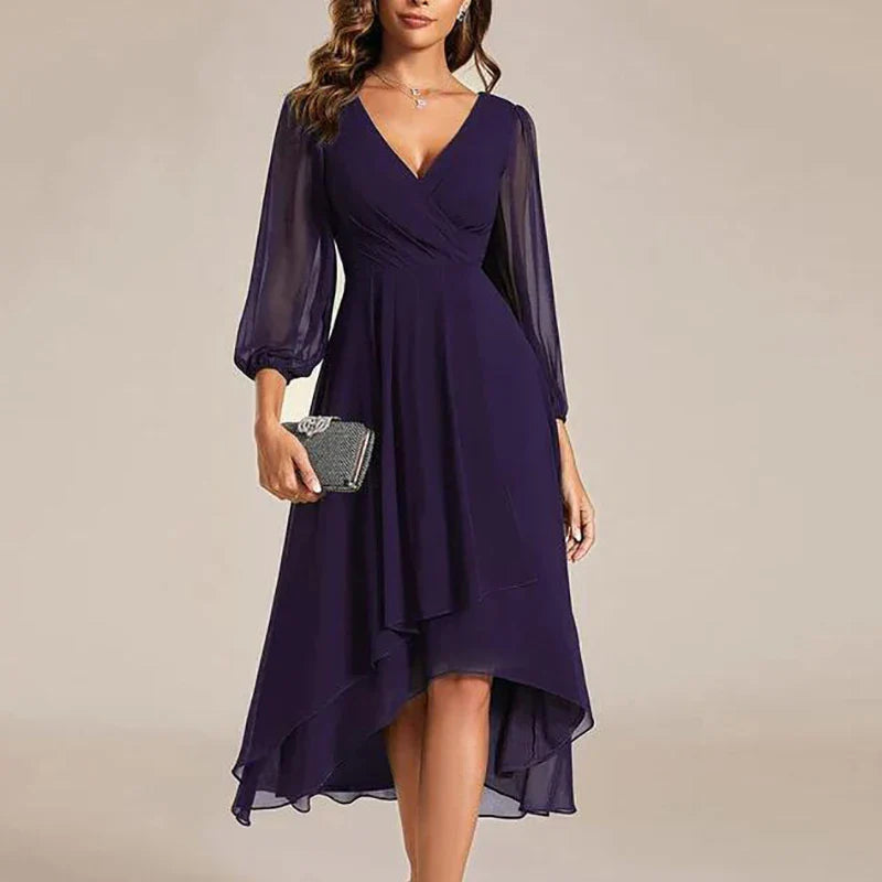 Amelina Flowing Mesh Midi Dress