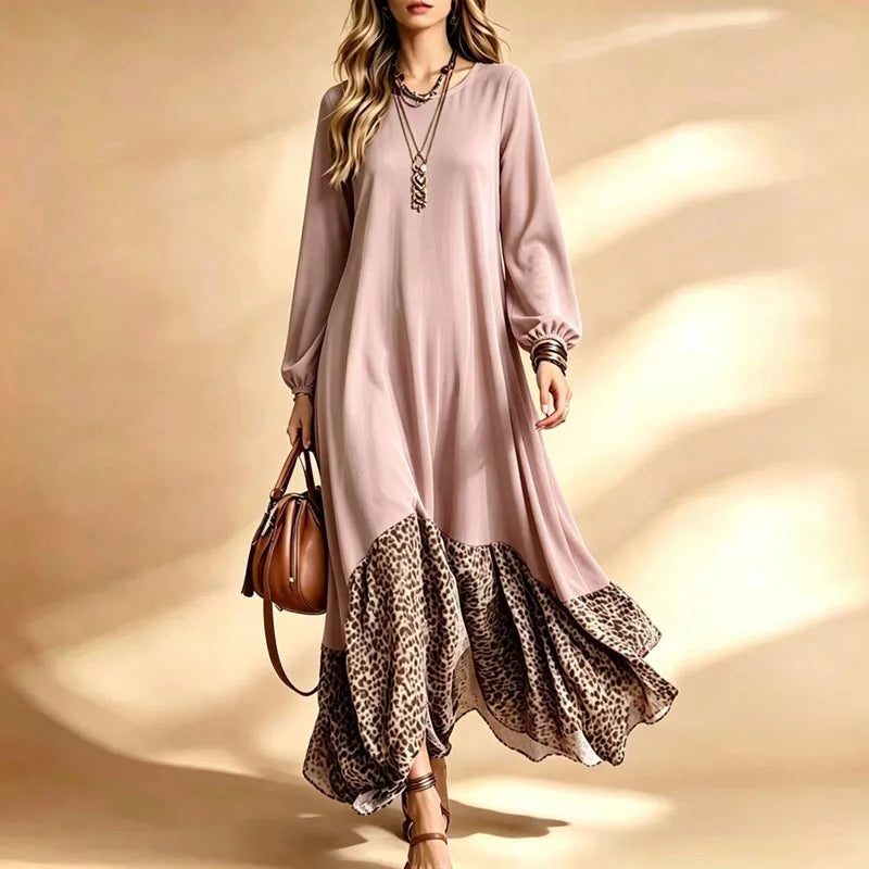 Presley Leopard Hem Maxi Dress