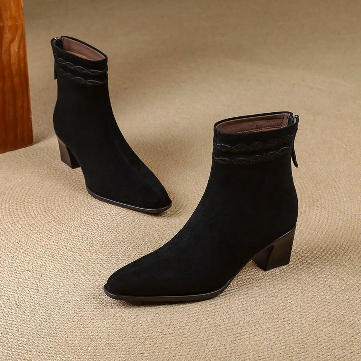 Thalia Square Toe Ankle Boots