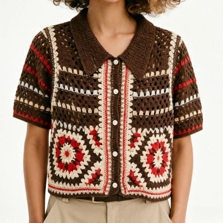 Emilia Crochet Knit Cardigan