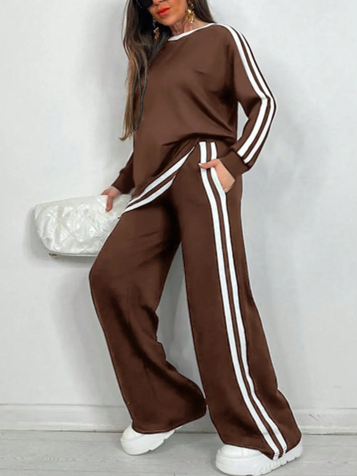 Aisha Sports Stripe Lounge Set