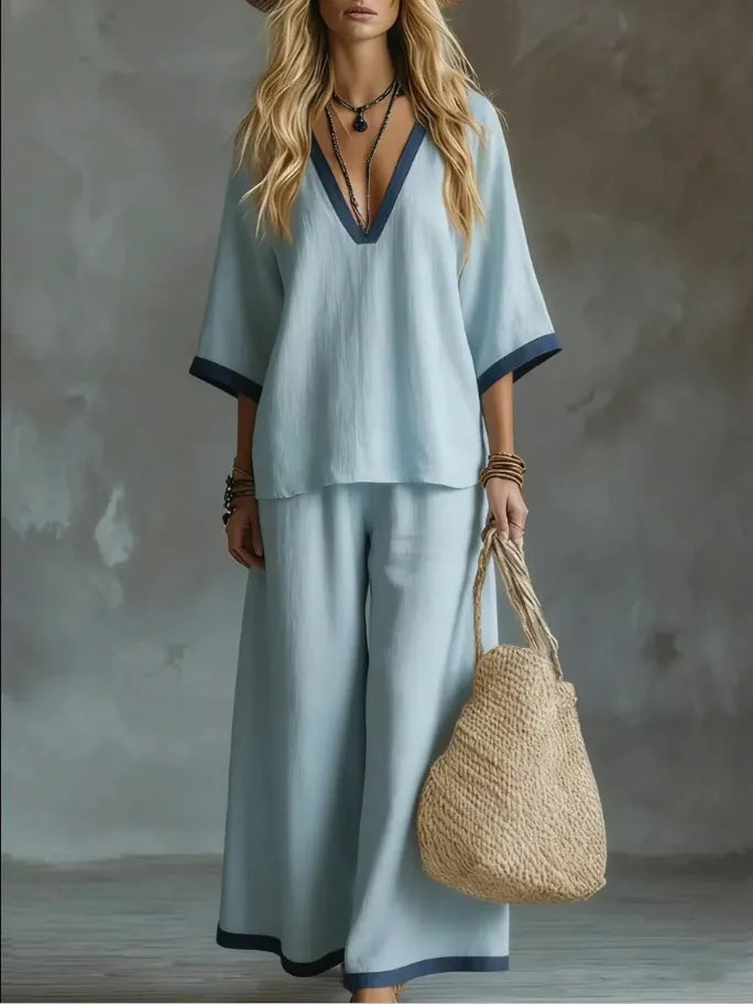 Leslie Breathable Wide Leg Pant Set