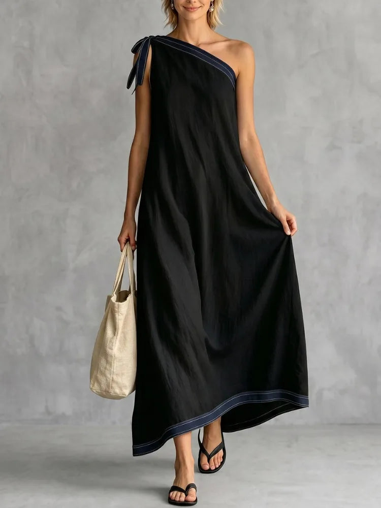 Belinda One Shoulder Vacation Maxi Dress
