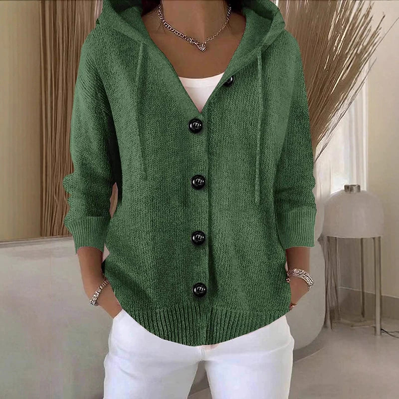 Elara Drawstring Hood Cardigan