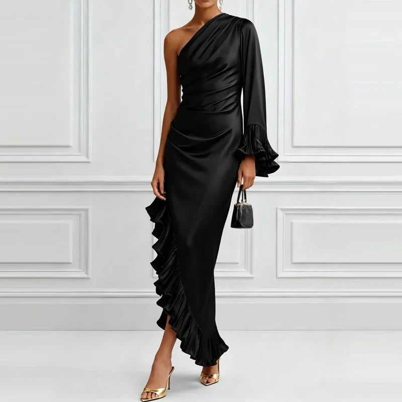 Marina Elegant Ruffle Maxi Dress