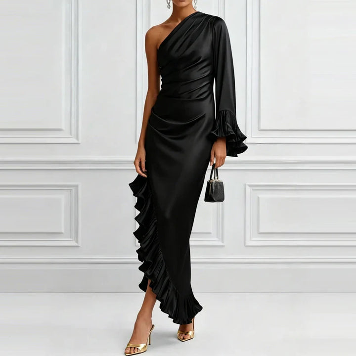 Marina Elegant Ruffle Maxi Dress