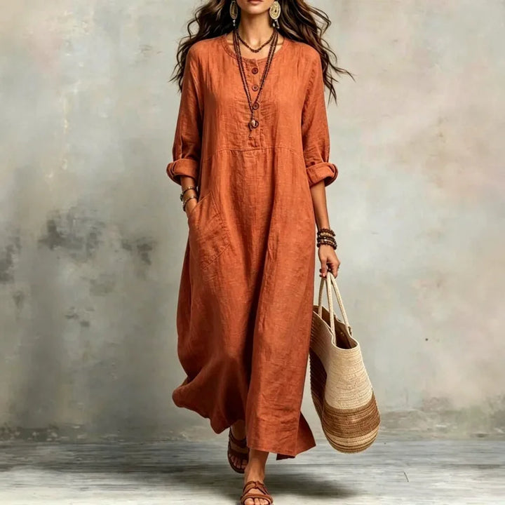 Sienna Casual Button Maxi Dress