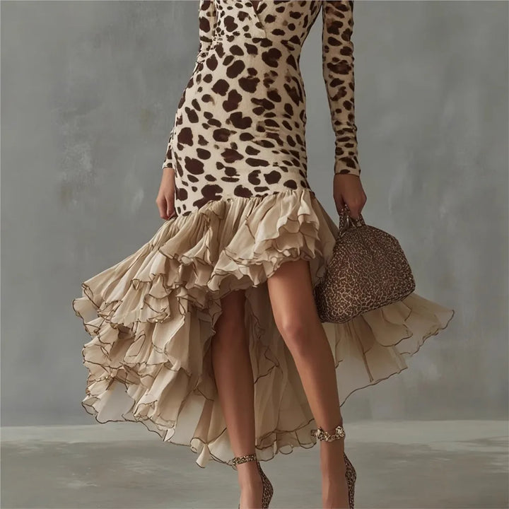 Maren Leopard Ruffle Dress