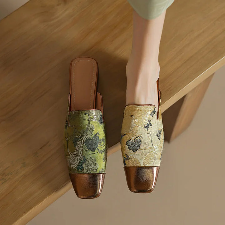 Georgia Floral Embossed Mules