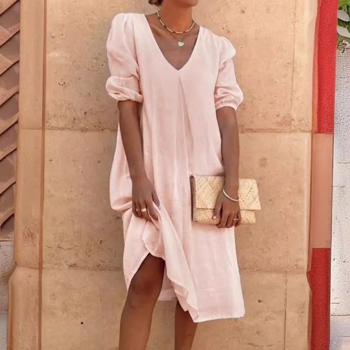 Zelda Puff Sleeve Midi Dress