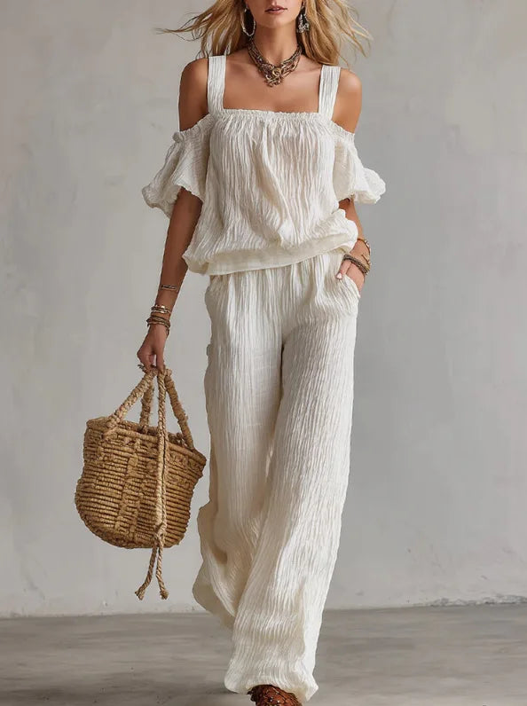 Claire Ruffle Relaxed Trouser Set