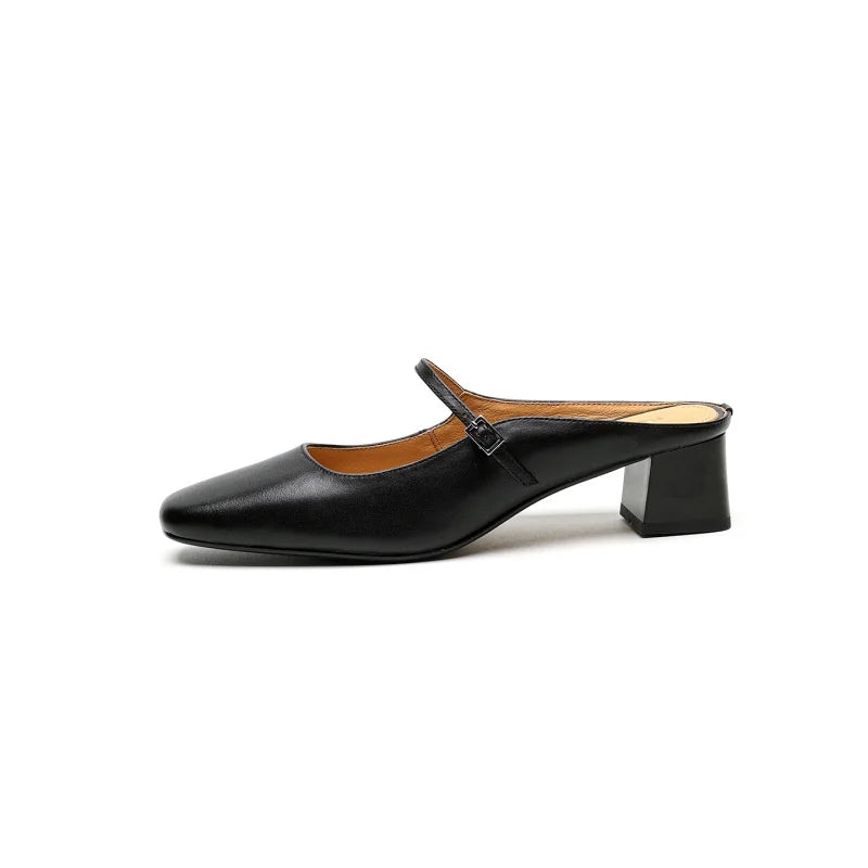 Greta Genuine Leather Mules