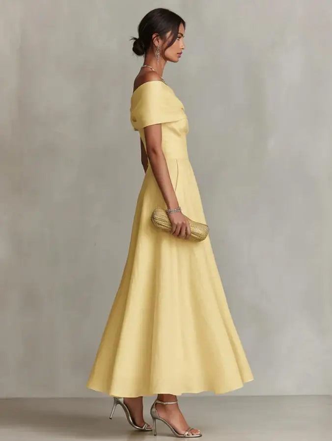 Lindsay One Shoulder Maxi Wedding Guest Dress