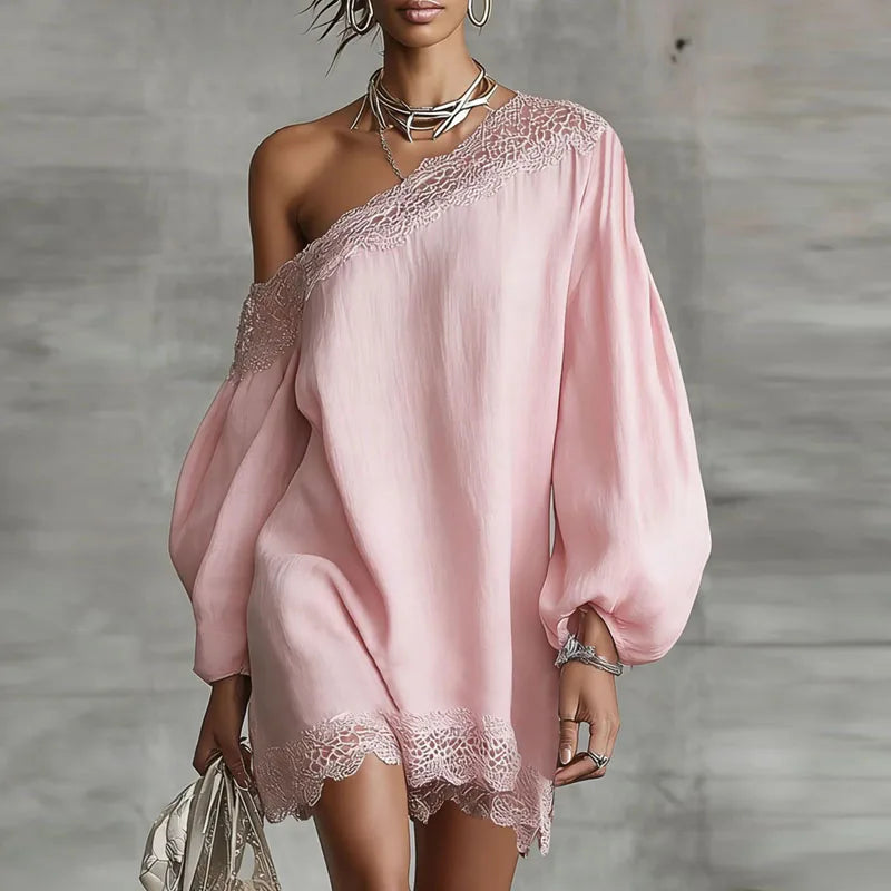 Merelle One Shoulder Boho Mini Dress