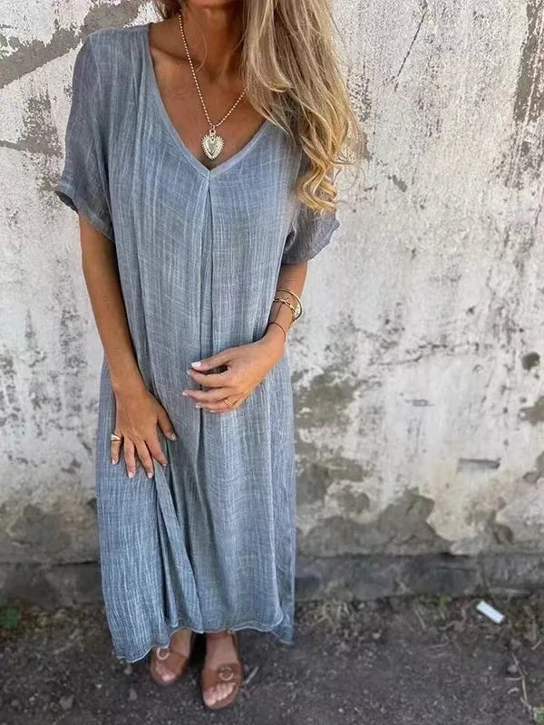 Heidi Casual V Neck Maxi Dress