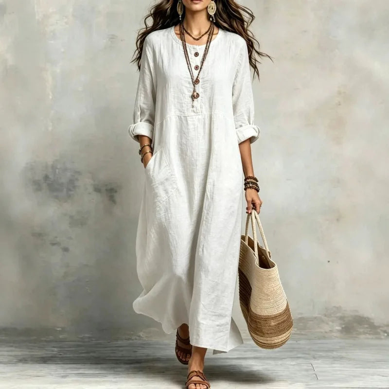Sienna Casual Button Maxi Dress