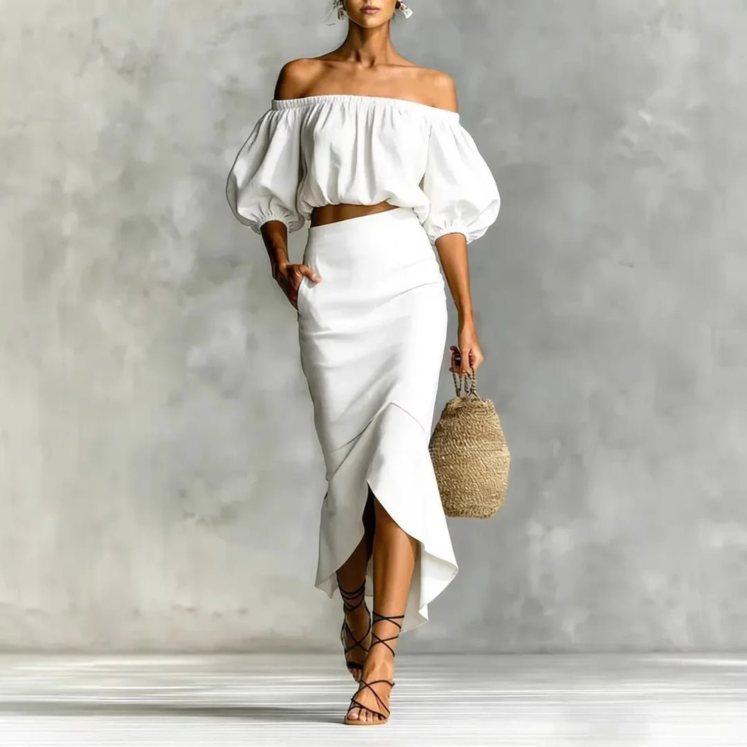 Nadia Off Shoulder Skirt Set