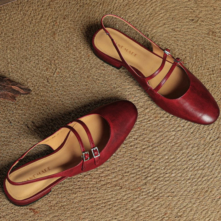 Jayda Genuine Leather Slingbacks