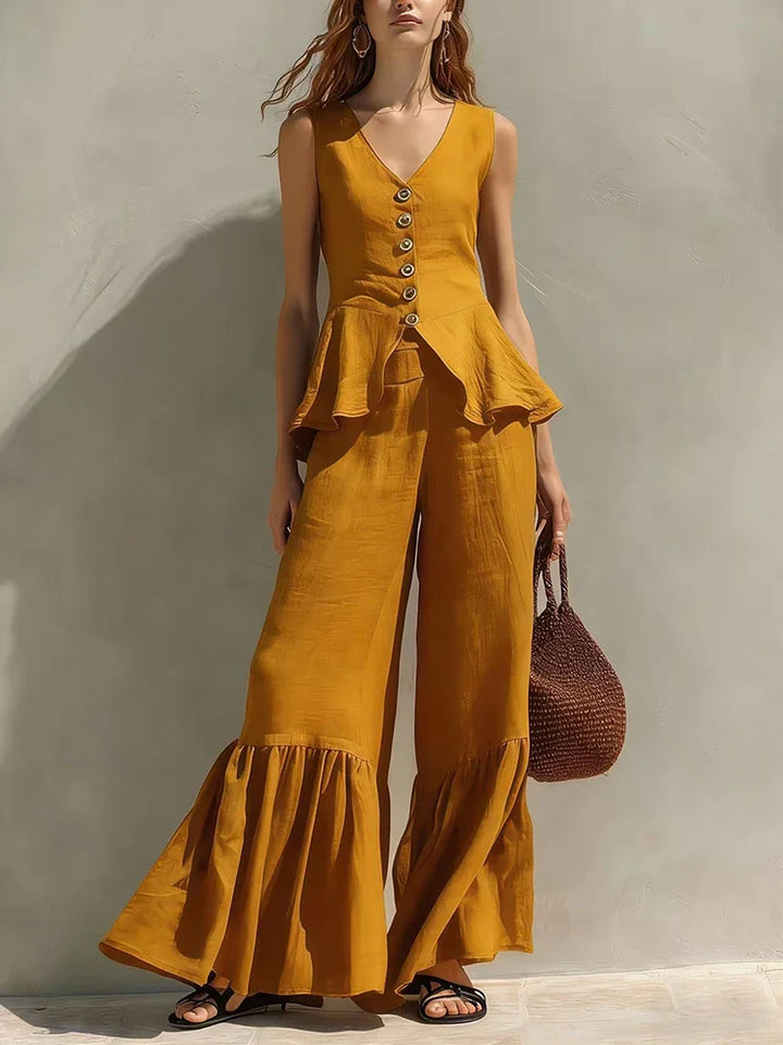 Antonella Ruffle Wide Leg Set