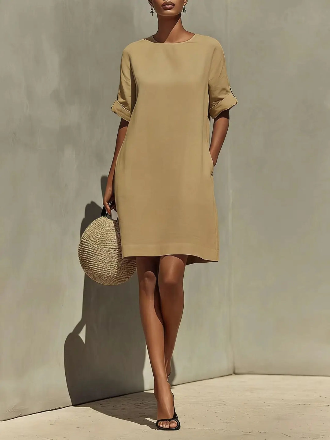 Milou Relaxed Pocket Shift Mini Dress