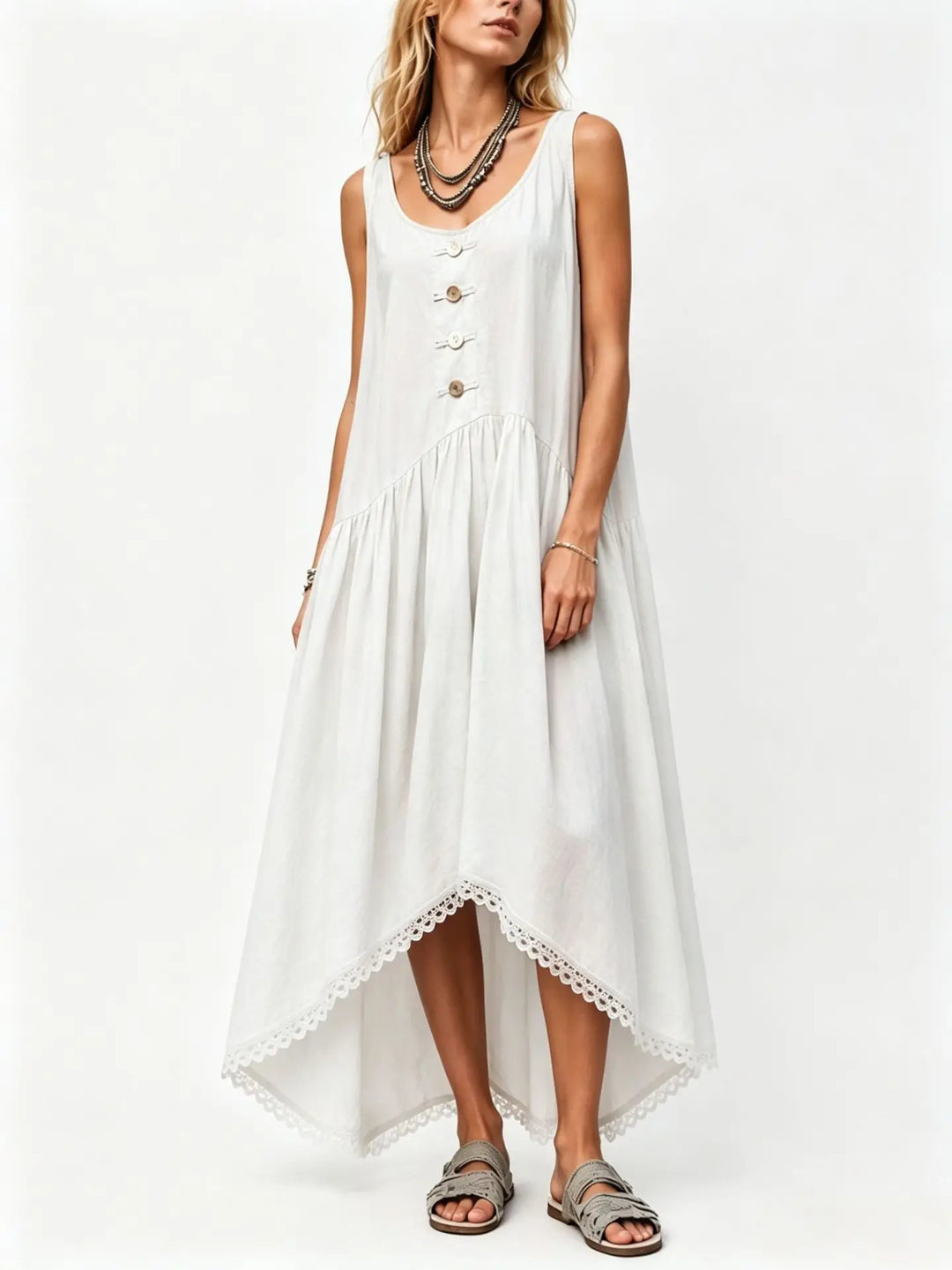 Tessa Flowy Asymmetrical Midi Dress