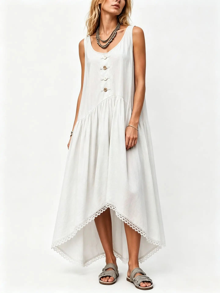 Tessa Flowy Asymmetrical Midi Dress