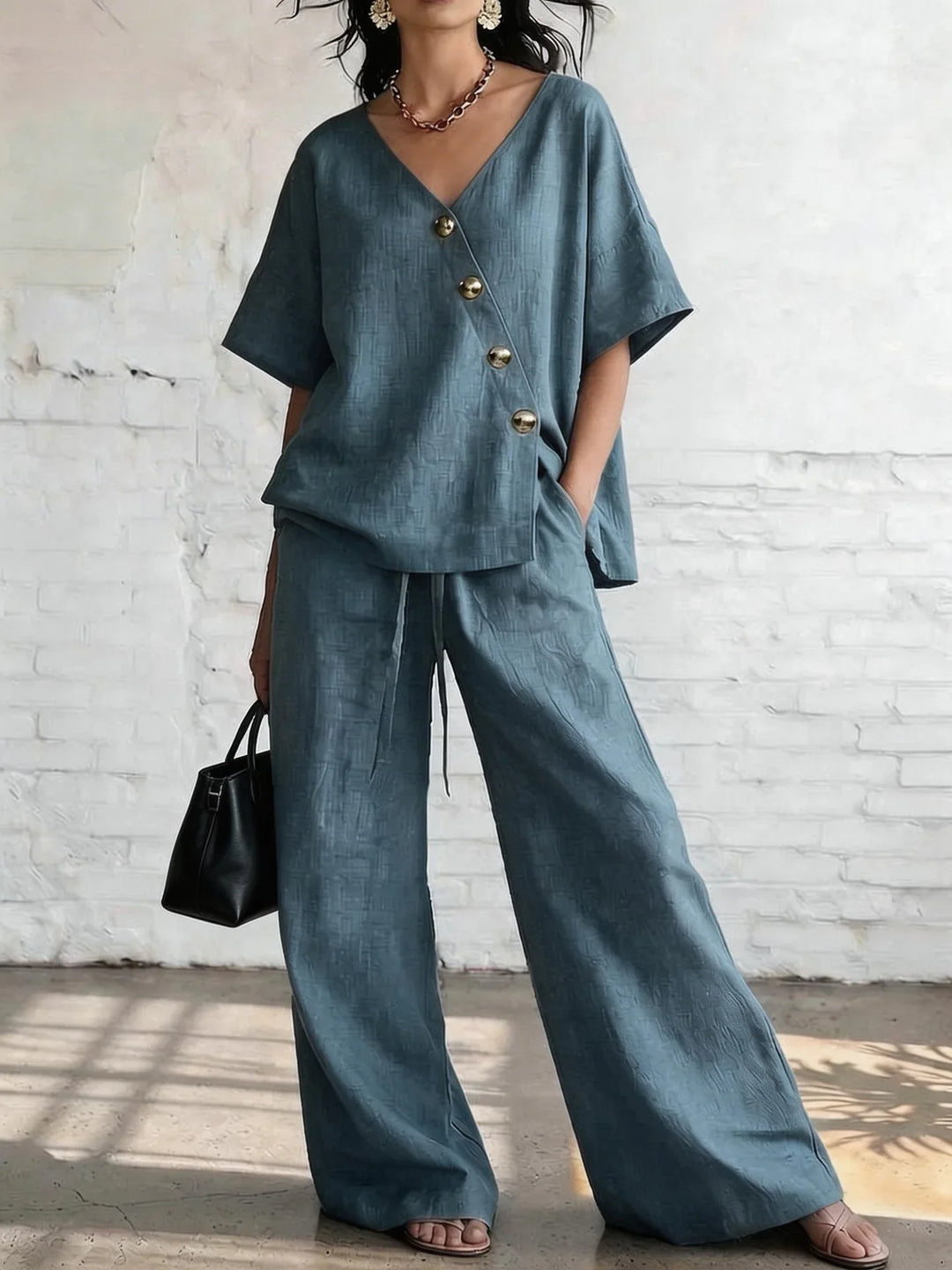 Veronica Relaxed Wide Leg Trouser Set