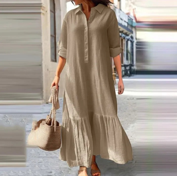 Nina Linen Shirt Maxi Dress