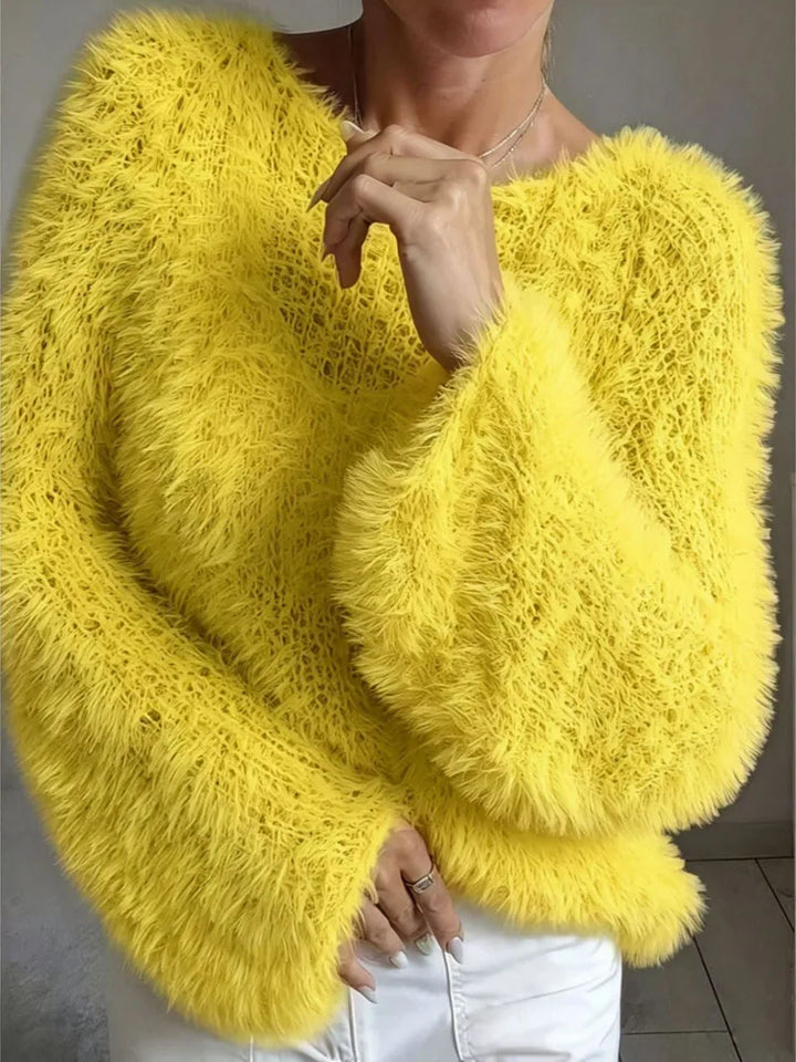 Wilhelmina Fuzzy Knit Sweater