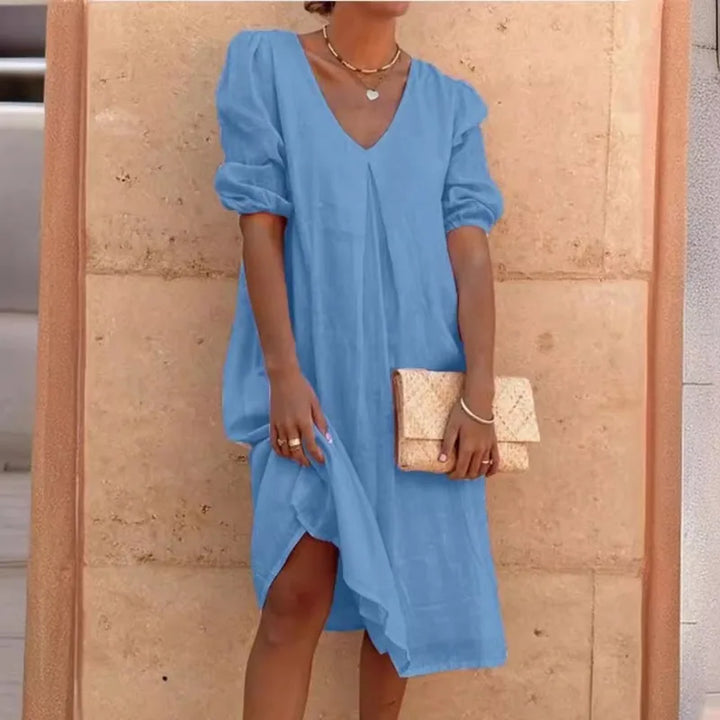 Zelda Puff Sleeve Midi Dress