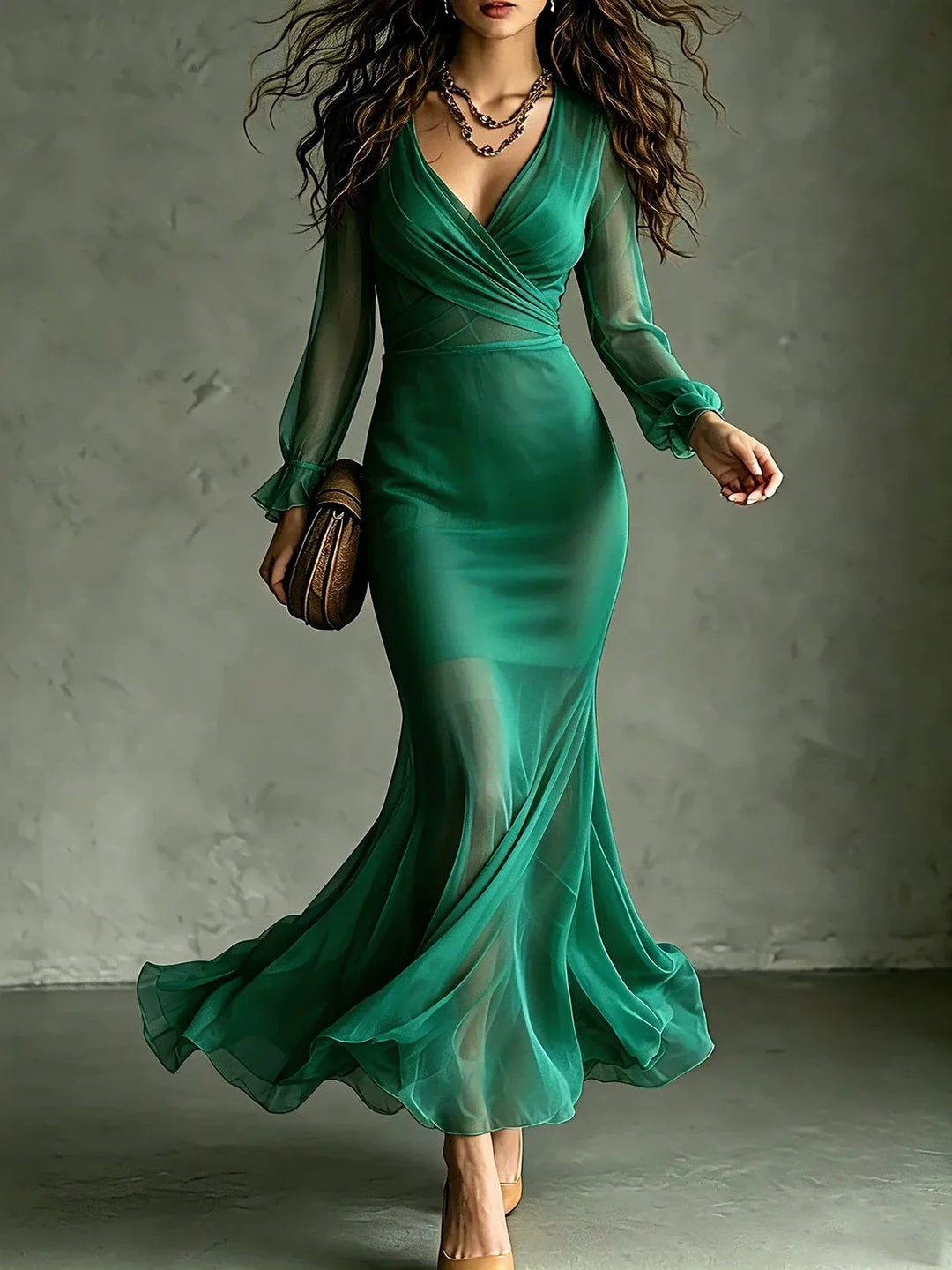 Valentina Wrap Front Mermaid Dress