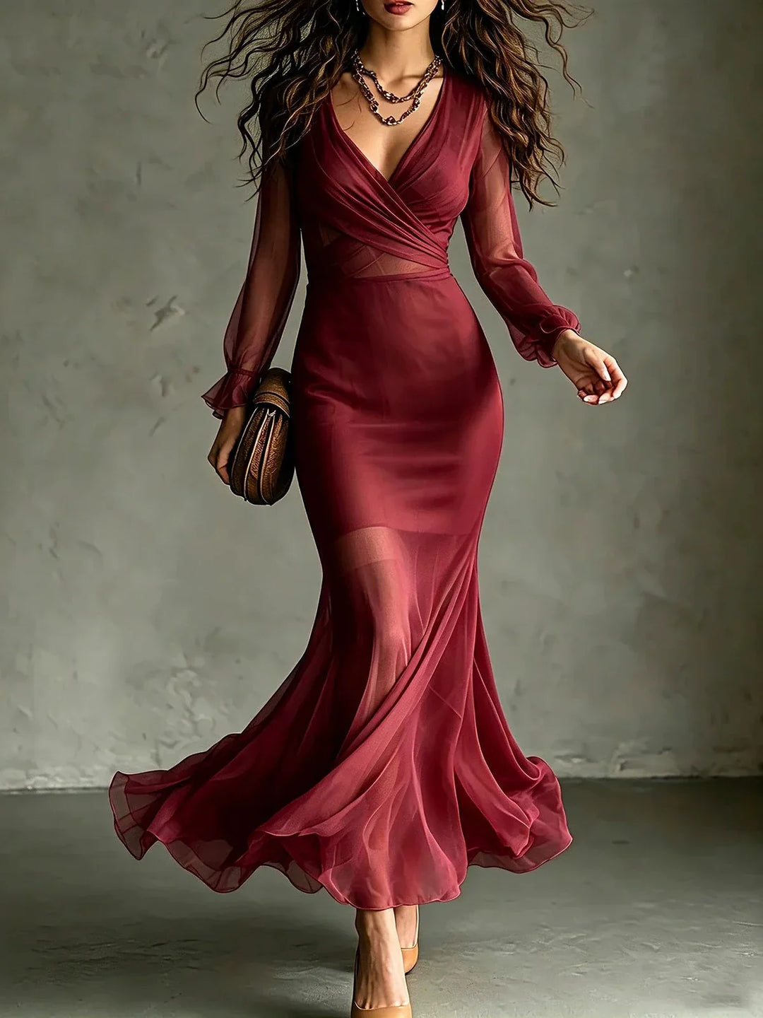 Valentina Wrap Front Mermaid Dress