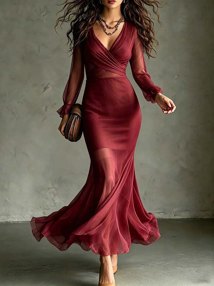 Valentina Wrap Front Mermaid Dress