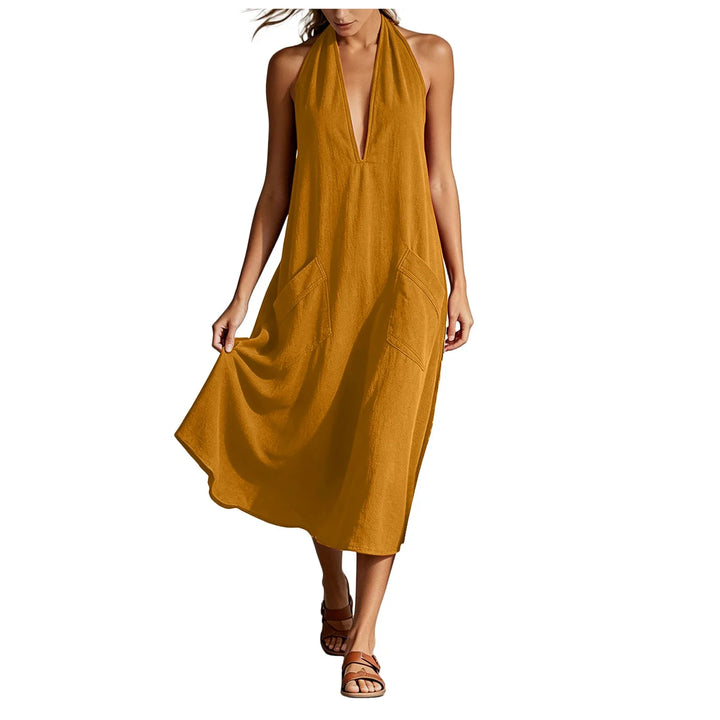 Evelorae Breathable Linen Midi Dress