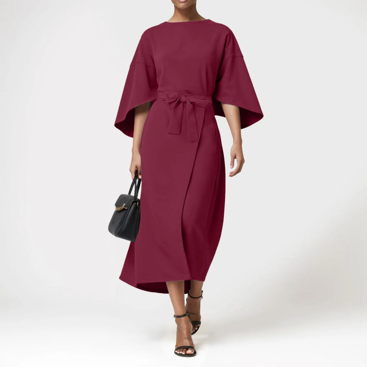 Natalie Tie Waist Elegant Maxi Dress