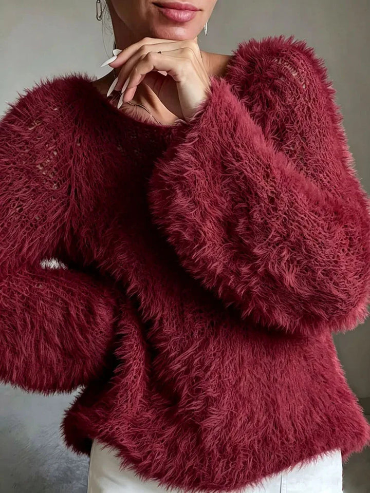 Wilhelmina Fuzzy Knit Sweater