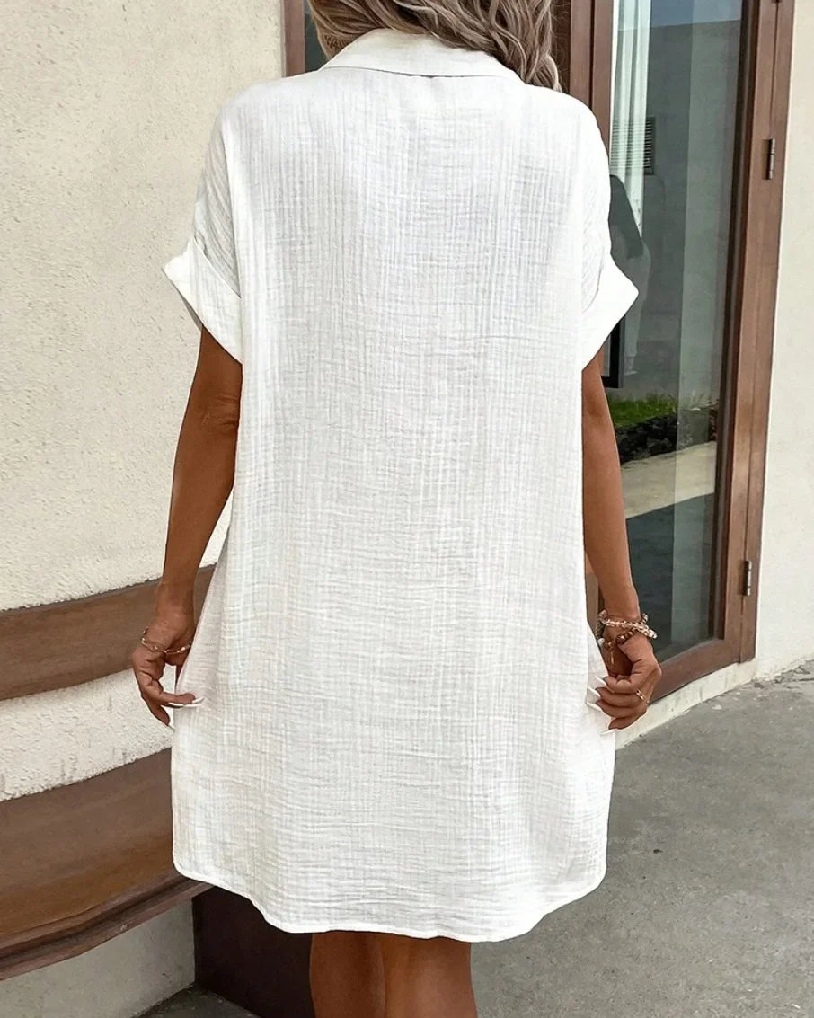 Clarissa Effortless Short Sleeve Tunic Mini Dress