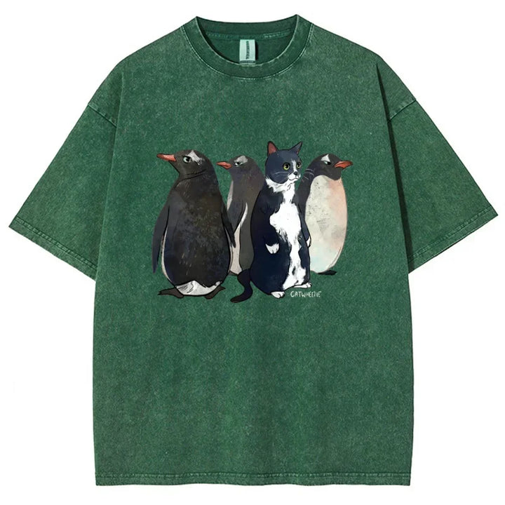 Aiden Washed Graphic Penguin Tee