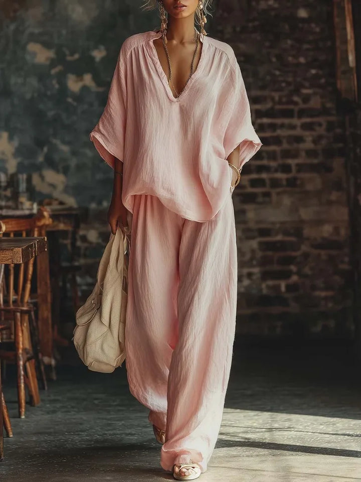 Danae Relaxed Wide Leg Pant Set